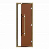 Дверь стеклянная SAWO 741-4SGD 7/19 коробка кедр, с порогом, 3 петли, бронза фото товара