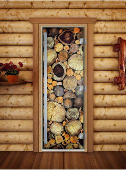 Стеклянная дверь для бани и сауны Престиж с фотопечатью А047 1900x700 мм (по коробке) фотография