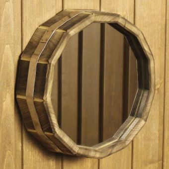 Зеркало "Бочонок" Добрыня малое, диаметр 26 см фотография