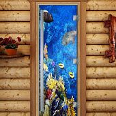 Стеклянная дверь для бани и сауны Престиж с фотопечатью А068 1900x700 мм фото товара