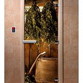 Стеклянная дверь для бани с фотопечатью A098 2000х800 мм фото товара