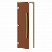Комплект стеклянной двери SAWO 741-3SGD-L-1 с "бронзовым" стеклом, коробка кедр, без порога, 3 петли фото товара