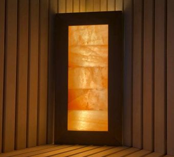 Соляная панель угловая (абажур) 5 плиток, рама термоосина 65 мм, 650х310 мм фотография