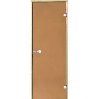 Дверь Harvia STG 8×21 коробка ольха, стекло бронза фотография