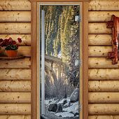 Стеклянная дверь для бани и сауны Престиж с фотопечатью А096 1900x700 мм фото товара