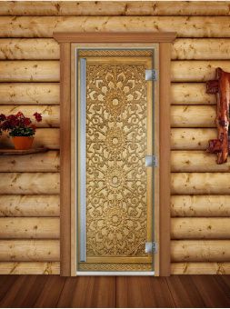 Стеклянная дверь для бани и сауны Престиж с фотопечатью А021 1900x700 мм (по коробке) фотография
