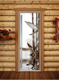 Стеклянная дверь для бани и сауны Престиж с фотопечатью А057 1900x700 мм (по коробке) фотография