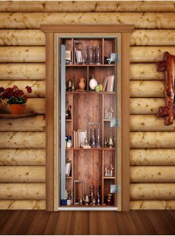 Стеклянная дверь для бани и сауны Престиж с фотопечатью А006 1900x700 мм (по коробке) фотография