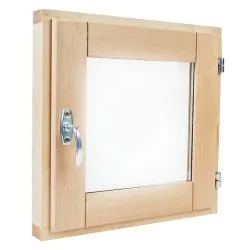 Окно для бани из ольхи "финское" со стеклопакетом 60х60 см фото товара